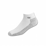 White Champion Double Dry High Performance mens Full Cushion Quarter Socks 3-Pack - Size 10-13