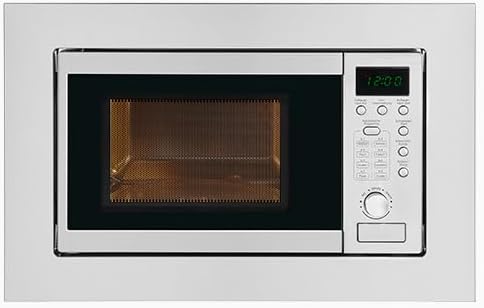 Microondas de Encastre, 20L, 800W, Grill 1000W, Acabado Acero Inoxidable, Temporizador Digital, Luz Interior, Plato 24,5Cm, Medidas 35,5x46,5x34 Cm.