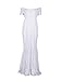 JustVH Women's Off Shoulder Short Sleeve V Neck Lace Maternity Gown Maxi Photography Dress White