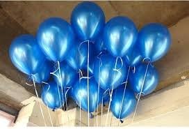 " hd blue" Metallic HD balloons pack of 50 balloons with Double Side Foam Tape 12mmX5Meter Set of 1