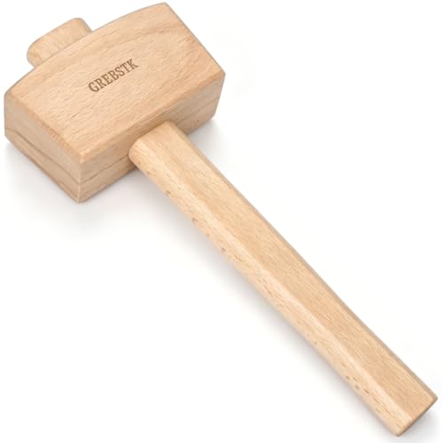 GREBSTK Solid Beech Wood Mallet for Home Bartending & Workshop