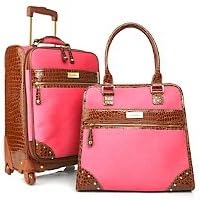 Samantha Brown Tweed 21" Upright &amp; shopper Tote Burgundy