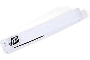 JUST YEARN Kids BJJ Belt - 100% Cotton Brazilian Jiu Jitsu Belt for Children, Soft Durable Training Belt