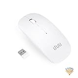 UHURU Wireless Mouse 2.4G Silent Rechargeable and Portable Mouse with 3 DPI for Notebook, Pc, MAC, Laptop, Computer - New & Improved Version [White]