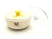Idol Design Baby Powder Puff with Container Case (Yellow)