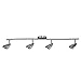 Globe Electric 59066 Grayson 4-Light S-Shape Track Lighting, Brushed Steel, Bulbs Included