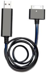Joltz Power Banks LCB4SBL Pulsating Light USB Charge Sync Cable for iPhone 4S, iPad, iPod nano and iPod classic - Black Cable Blue Light