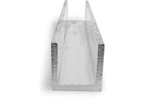 ONLINE METALS 6063 Aluminum U-Channel, Unpolished (Mill) Finish, Extruded, T52 Temper, AMS QQ-A-200/9/ASTM B221, Equal Leg Length, Squared Corners, 1" Base Width, 0.125" Wall Thickness, 36" Length, OnlineMetals