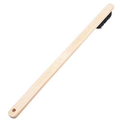 MUZOCT Wheel Brush 16 Inch Long Rim Tire Detail Clean Tool Soft Bristle Wooden Handle for Car Motorcycles Wheels