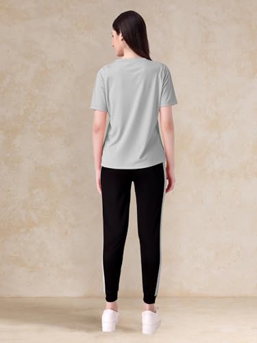 DTR FASHION Grey Cotton Lycra Blend Solid Tracksuit | Co-ord Set For Women| Active Wear Suit Set For Women| Track Suit Set For Women (TS_QUEEN, L) 3