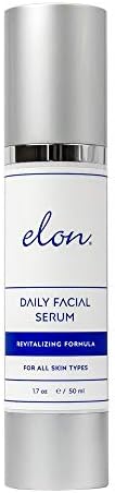 Elon Daily Facial Serum – Revitalizing Hydrating Face Serum for Women w/Hyaluronic Acid, DMAE, CoQ10 & More! Skin Serum Softens Fine Lines & Wrinkles - Anti-Aging Serum Suitable for All Skin Types