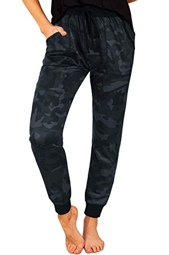 NIMIN Pantalones deportivos con cordones de cintura alta para mujer Pantalones deportivos de yoga con bolsillos