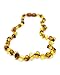 The Art of Cure Original Baltic Amber Teething Necklace- Polished Organic & Handmade (1x1) for boy or girl - 12.5 Inches size