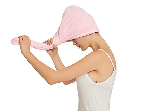 HOPESHINE Hair Drying Towel Twist Microfiber Towels for Hair Turban Wrap Fast Drying Super Soft and Absorbent Great Gift for Women and Girls (Pink) - Thumbnail 4