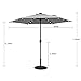 Sundale Outdoor 9FT Solar Powered 24 LED Lighted Patio Umbrella Table Market Umbrella with Crank for Garden, Deck, Backyard, Pool, 6 Steel Ribs, 100% Polyester Canopy, No Tilt (Light Blue)