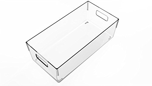 Ybmhome Kitchen, Pantry, Refrigerator, Freezer Storage Organizer Bin Condiment Caddy with Handles Basket For Pantry, Cabinet, Countertops Clear 2126 (1, Portable Condiment Bin)