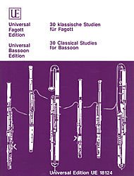 Universal Edition 30 Classical Studies for Bassoon