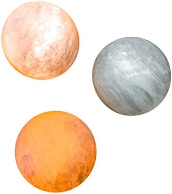 KUNGKEN Rechargeable Natural Selenite Crystal LED Night Light 3 Color Adjustable with Touch Switch Cordless Macaron Shaped Hand Carved Mineral Lamp Creative Table Lamp Romantic Bedside Light