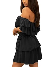 Mini vestido de gasa con volantes en capas para mujer, para verano, informal, fiesta, playa