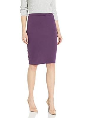 Star Vixen Women's Knee Length Classic Stretch Ponte Knit Pencil Skirt