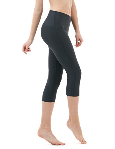 TM-FYP32-HDC_Medium Tesla Women's Yoga 21"Capri High-Waist Tummy Control Pants w Pocket FYP32