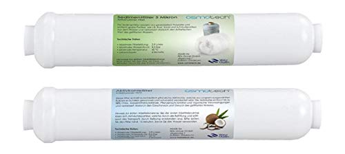 Osmotech FI302 Potable Water Filter, Includes Original Osmosis Filter Set, Inline Sediment and Activated Carbon Filter, 5 Micron, 1/4 Inch Connectors, NSF Certified