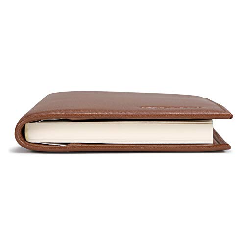 HISCOW Classy Standard Checkbook Cover with Free Divider - Italian Calfskin (Premium Cognac)