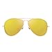 Retro Polarized Aviator Sunglasses Flash Tinted Lens Eyeglasses for Women Men UV400 (Gold Alloy / Polarized Yellow)
