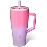 BrüMate Era 30 oz Tumbler with Handle & Straw | 100% Leakproof Insulated Water Bottle Tumbler with Lid & Flexible SoftSip Straw | Made of Stainless Steel | Cup Holder Friendly | 30oz (Cotton Candy)