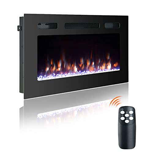 36 Inch Electric Fireplace Inserts,Wall Mounted Fireplace,Led Fireplace