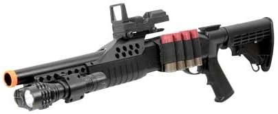 airsoft shotgun pump w/ shells - flashlight - red dot(Airsoft Gun)