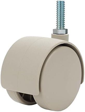 Twin Wheel Caster Solutions TWHN-50N-M23-TN 2" Diameter Nylon Wheel Hooded Non-Brake Caster, 8 mm x 25 mm Threaded Stem, 110 lb Capacity Range