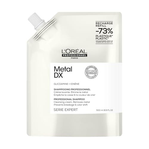 L'Oréal Professionnel Haarshampoo für alle Haartypen, beugt Haarbruch & Farbveränderungen vor, mehr Glanz, Serie Expert, Metal DX Shampoo zum Nachfüll