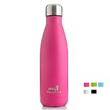 Best Deal! Double Wall Vacuum Insulated Stainless Steel Water Bottle, SEEU 17oz/34oz Sports Cola Shape Portable Water Bottle Leak / Sweat Proof Keeps Your Drink Hot & Cold