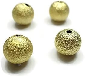 Foxy Findings Bead Spacers, 10mm Pin Point Textured Bead Spacer, Matte 24K Gold Plated 5 Pieces Spacers - SFG025