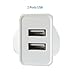 UK Charger Adapter with Dual USB,Cable(3FT) for Smartphone