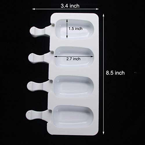 NUOMI Ice Pop Molds Silicone Popsicle Makers, BPA Free Trays, 4-cavity, Great for Cakesicles!