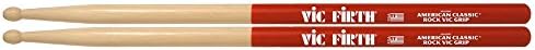 Vic Firth American Classic Drumsticks with Vic Grip, Rock Wood
