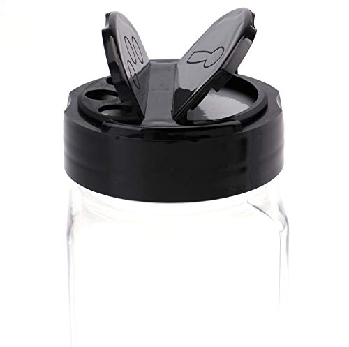 Bekith-16-Pack-9-Oz-Plastic-Spice-Jars-Bottles-Containers-with-Black-Cap--Perfect-for-Storing-Spice-Herbs-and-Powders