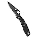 Spyderco Pacific Salt Lightweight Folding Knife - Black FRN Handle with SpyderEdge, Hollow Grind, H-1 Steel Black Blade and Back Lock - C91SBBK