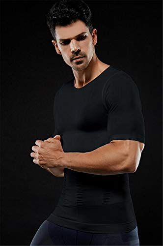 Tmrow Men Waist Trainer Corset Vest for Weight Loss Hot Neoprene Body Shaper Tank Top Sauna Suit Shirt No Zip Trimmer,Black,XL