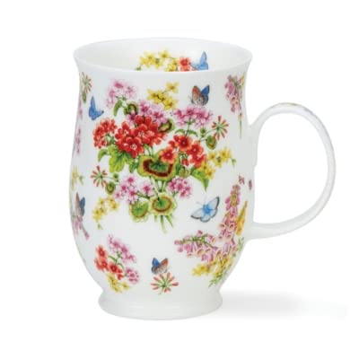 DUNOON Floral Garden Suffolk Shape Mug 0.3 Litre (Red)