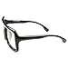 zeroUV Large Retro-Nerd Bold Thick Square Frame Clear Lens Glasses (Black)