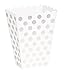 Silver Dots Treat Boxes (Pack of 8) - Elegant Paper Party Favor Containers - Perfect For Celebrations & Gifts