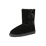 DREAM PAIRS Boys Girls Shorty-Pompom Sand Sheepskin