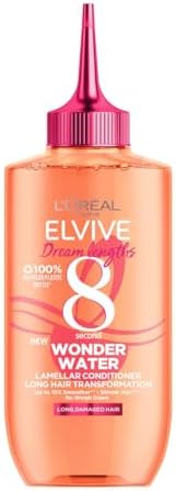 L'Oréal Paris Wonder Water, Liquid Hair Conditioner by Elvive Dream Lengths, 8 Second Hair Treatment for Long Damaged Hair with Lamellar Technology, 200 ml