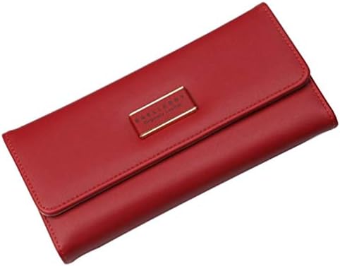 Baellerry Women Long Wallet Large Capacity Multi-function Hasp Purse Wallet Credit Cards Holder Business Purse 570-5-3 - Wine Red