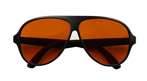 ShadyVEU - Swank Blue Blocking Amber Tint Lens Bomber Oversize Aviator Sunglasses 150mm
