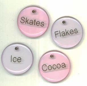 Clear Acrylic Tokens - Winter Phrases #1