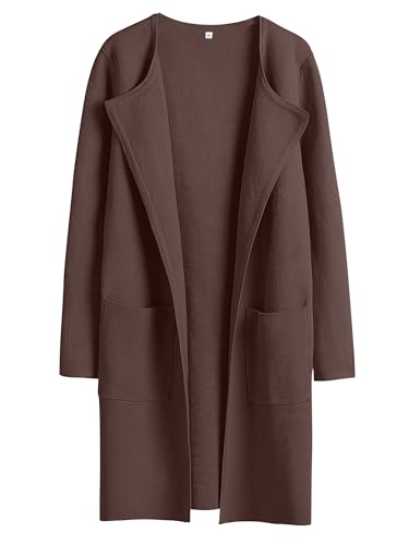 ANRABESS Womens Cardigan Sweater Open Front Knit Long Coatigan Dressy Casual Jacket Coat 2025 Fall Outfits Classy Clothes